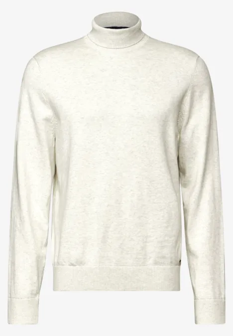 Basic Rollkragenpullover bright white