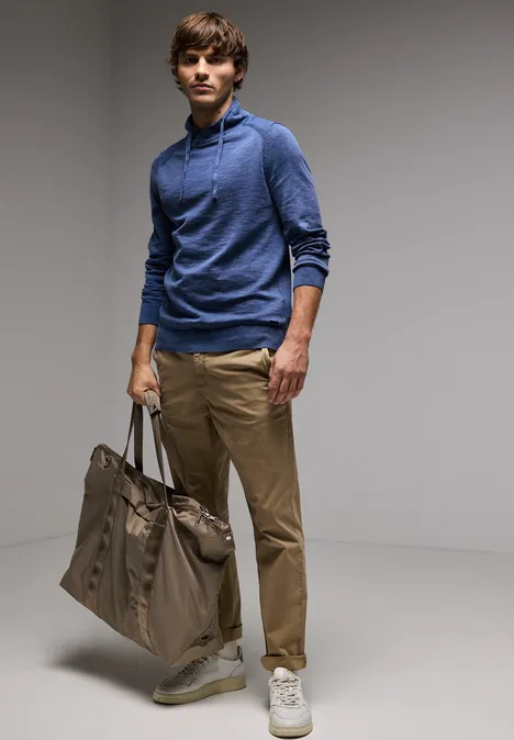 Pullover in Washed-Optik casual blue