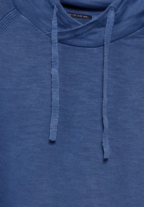Pullover in Washed-Optik casual blue