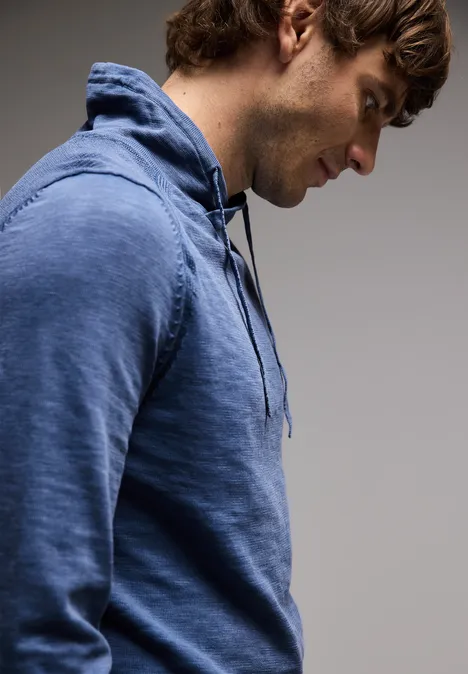 Pullover in Washed-Optik casual blue