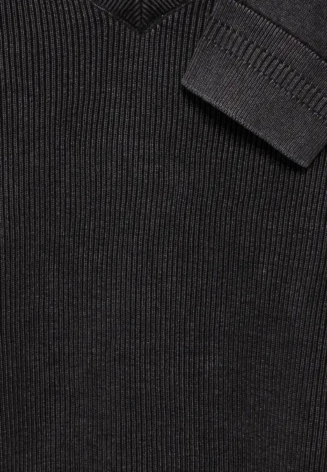 Pullover in Washed-Optik Black