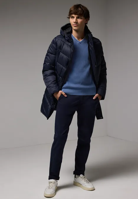 Pullover in Washed-Optik casual blue