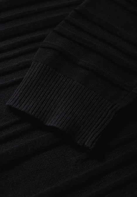 Pullover mit Strukturstreifen Black