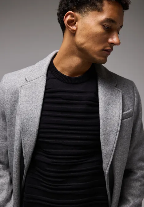 Pullover mit Strukturstreifen Black
