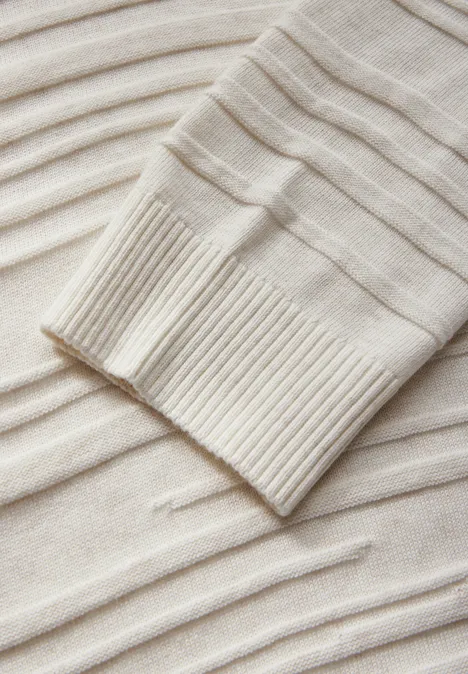 Pullover mit Strukturstreifen tender beige melange
