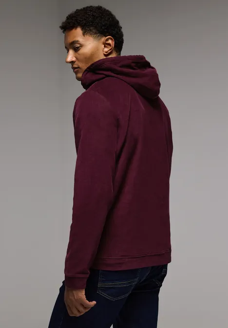 Corduroy hoodie crimson red