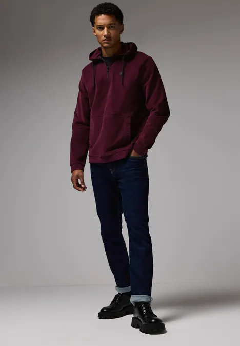Corduroy hoodie crimson red