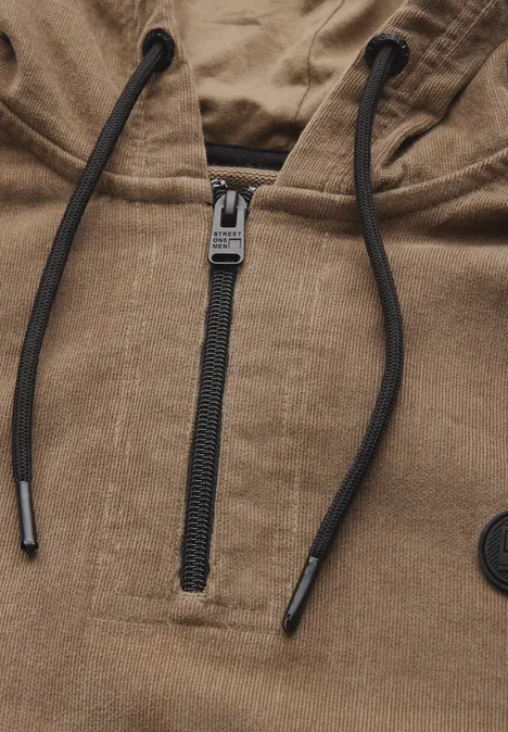 Corduroy hoodie mocha brown