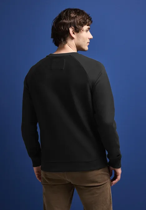 Sweatshirt mit Strukturmix Black