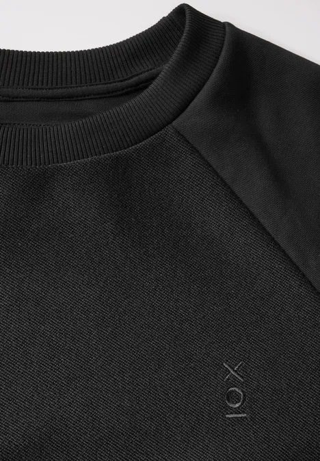 Sweatshirt mit Strukturmix Black