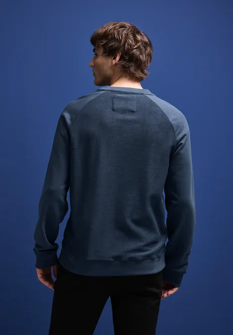 Sweatshirt mit Strukturmix infinite blue