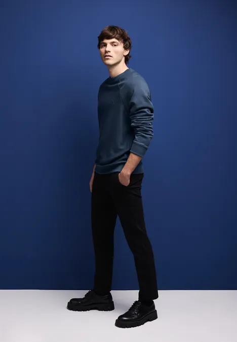 Sweatshirt mit Strukturmix infinite blue