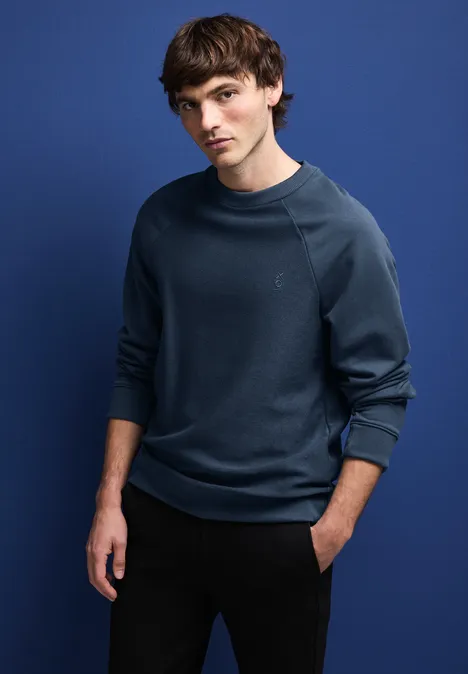 Sweatshirt mit Strukturmix infinite blue