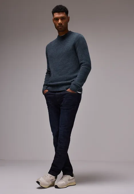 Gebreide trui dark blue melange Gebreide trui dark blue melange