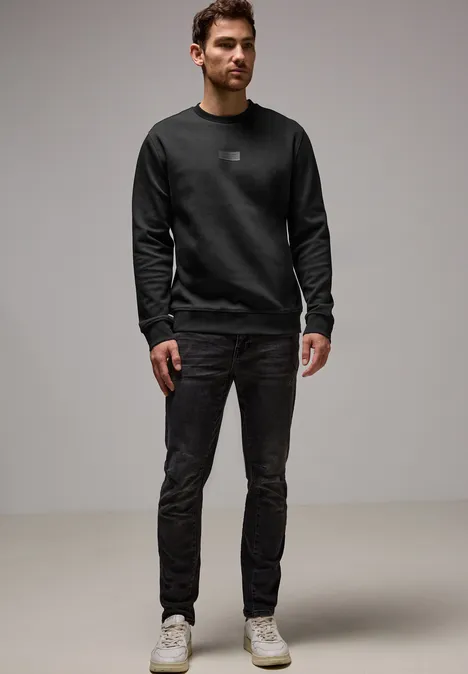 Stretch Crewneck Sweater Black