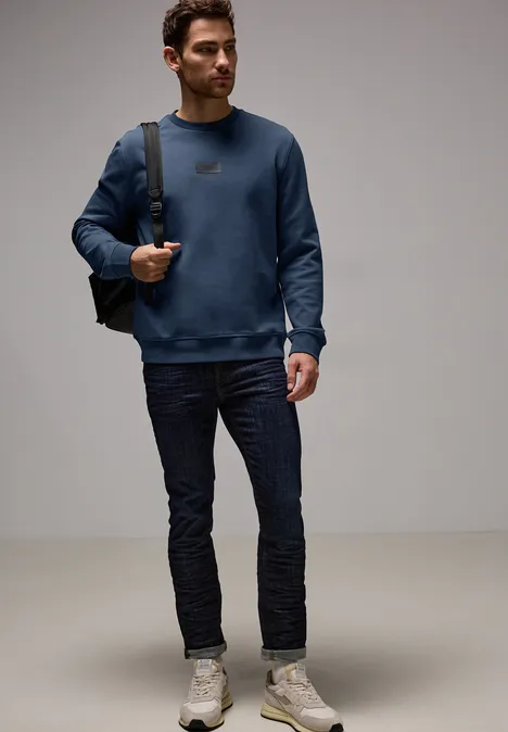 Stretch Crewneck Sweater infinite blue