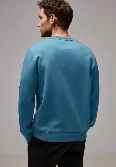 Stretch Crewneck Sweater digital blue