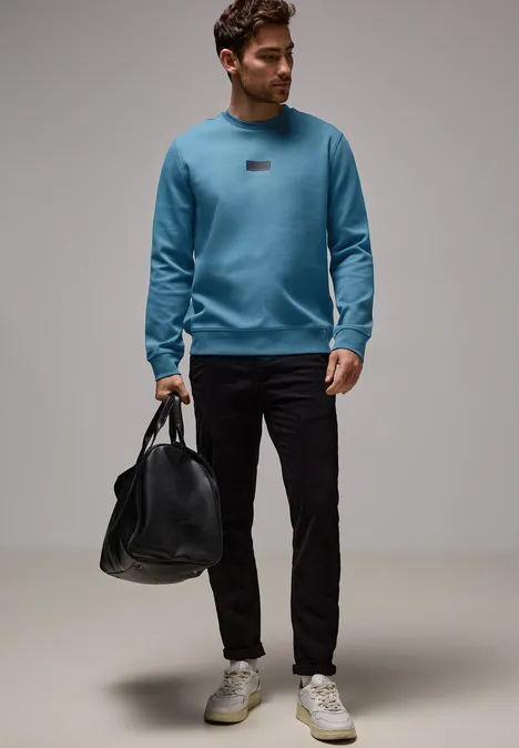 Stretch Crewneck Sweater digital blue