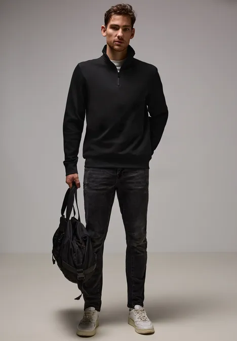 Stretch Halfzip Sweater Black
