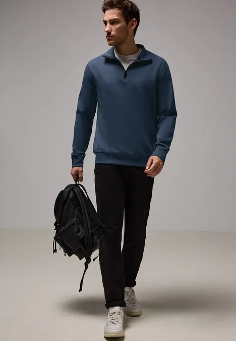Stretch Halfzip Sweater infinite blue