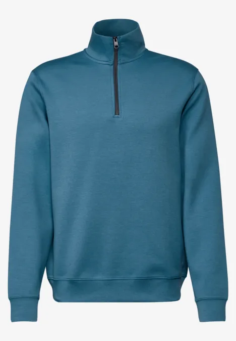 Sweat-shirt à col roulé avec fermeture éclair digital blue