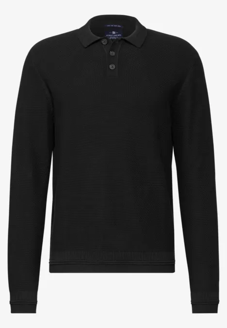 Polo-Strickpullover Black