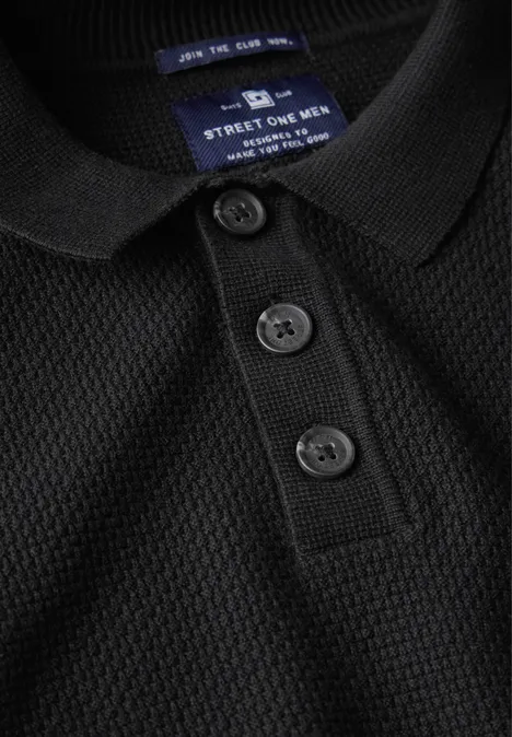 Polo-Strickpullover Black