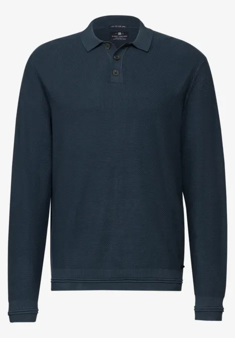 Pull-over en maille polo infinite blue