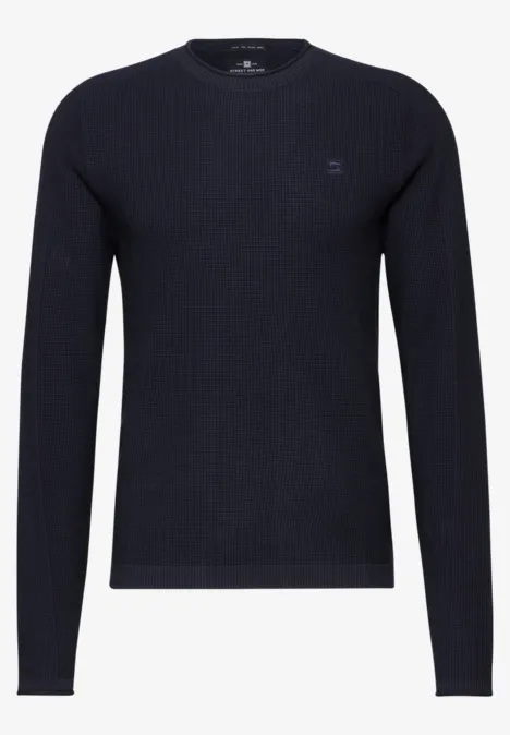 Pullover mit feiner Struktur night blue