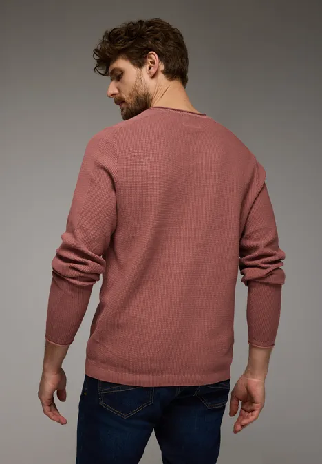 Pullover mit feiner Struktur faded red