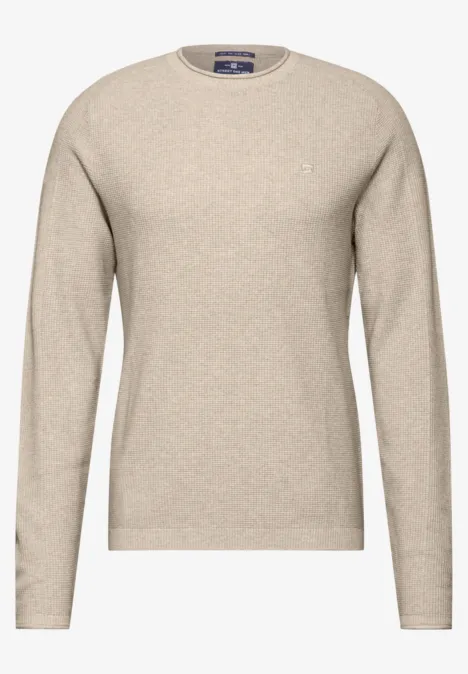 Pullover mit feiner Struktur granite beige