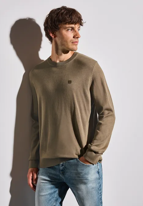 Basic Baumwoll Pullover dull brown