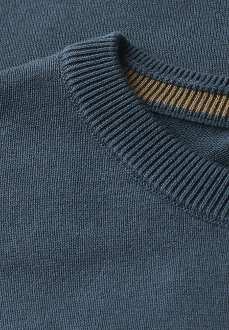 Basic Baumwoll Pullover dusk blue