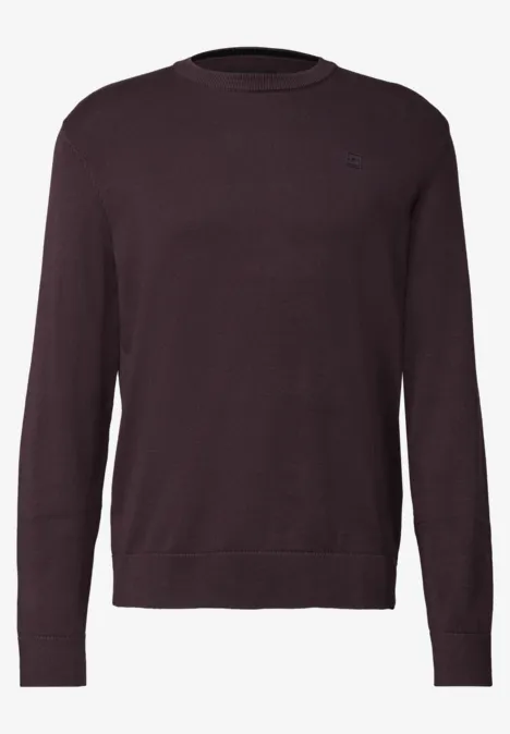 Basic Baumwoll Pullover bordeaux red