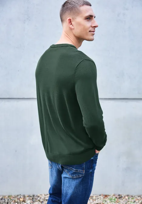 Sweter bawełniany Basic soft olive green