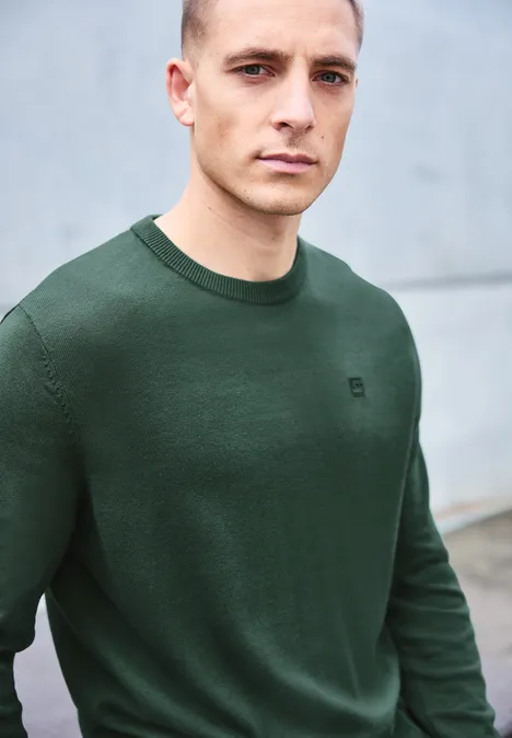 Sweter bawełniany Basic soft olive green
