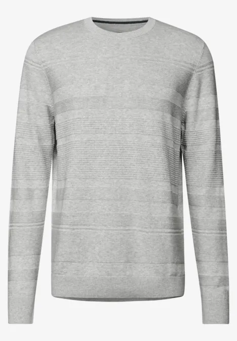 Pull à rayures structurées frost grey melange