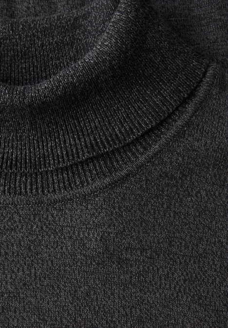 Basic Turtleneck Pullover anthra grey melange