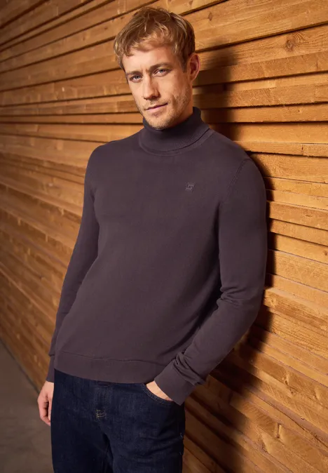 Sweter z golfem Basic bordeaux red