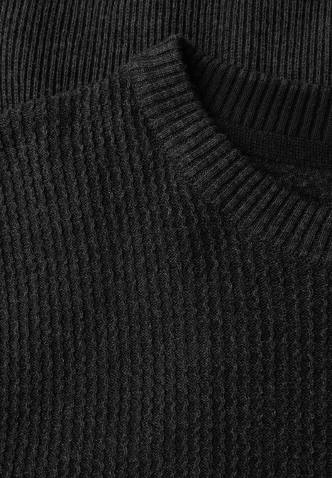 Pullover im Two-Tone Look anthra grey melange