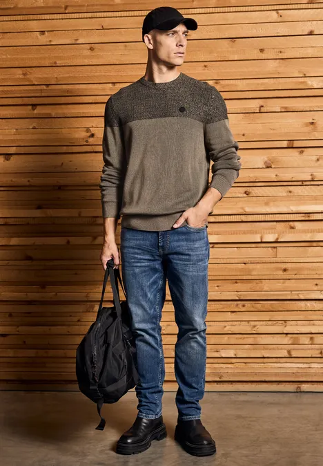 Pullover im Two-Tone Look dull brown