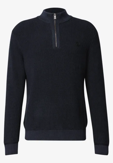 Baumwollpullover mit Zipper night blue