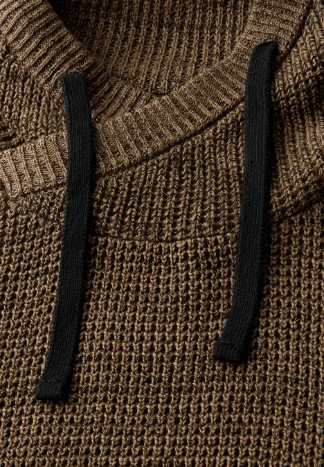 Two Tone Funnelneck Pullover ash brown