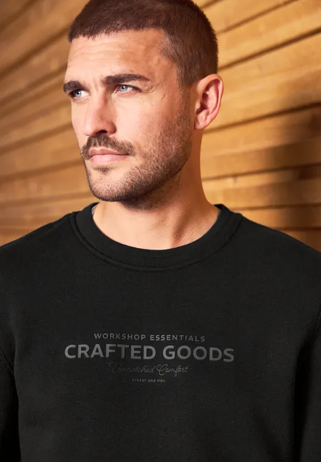 Softes Sweatshirt mit Print Black