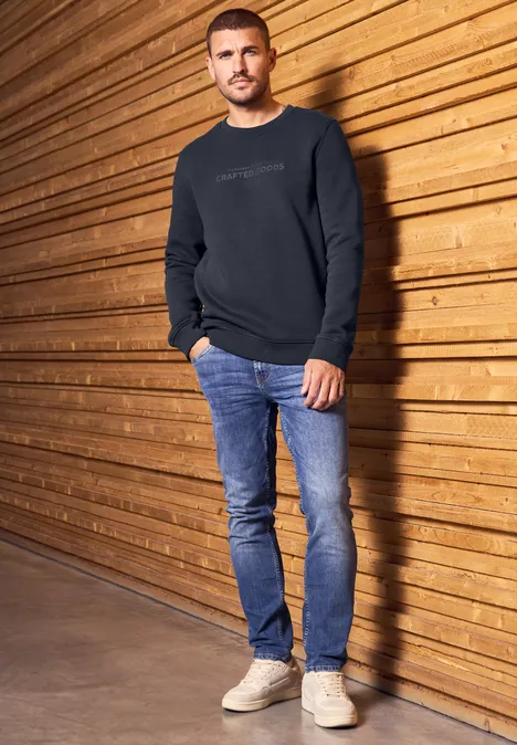 Sweat-shirt doux avec imprimé night blue