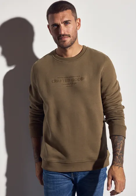 Zacht sweatshirt met print ash brown Zacht sweatshirt met print ash brown