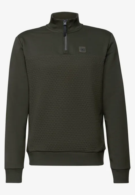 Troyer Strukturpullover dark olive green