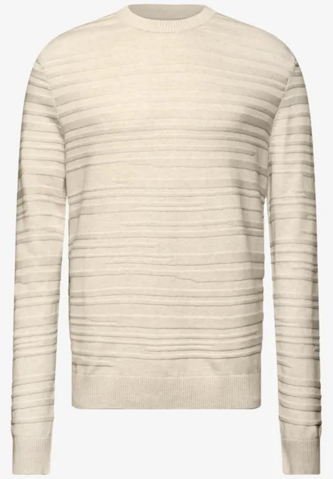 Strukturstreifen Pullover tender beige melange