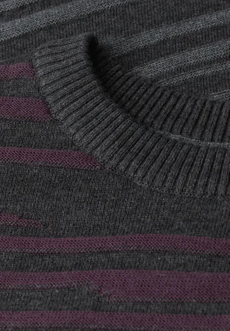 Strukturstreifen Pullover bordeaux red