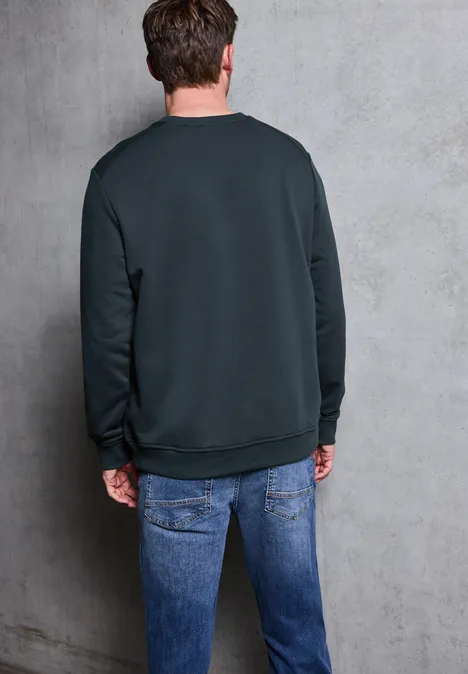 Crewneck Strukturpullover nocturnal blue